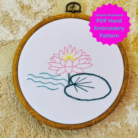 Water Lily - PDF Hand Embroidery Pattern
